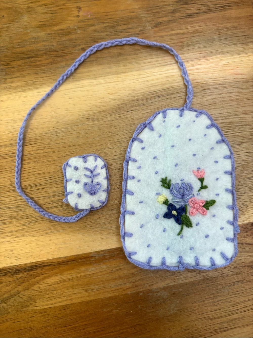Hand Embroidered Tea Bag Bookmark with Coordinating Cup and Saucer - Picture 2 of 7